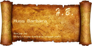 Huss Barbara névjegykártya